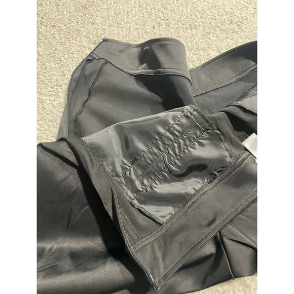 VTG Cache Womens Sz 12 Side Zip Wide Leg Crop Pants Stretch Black Gold Hardware - Picture 9 of 10